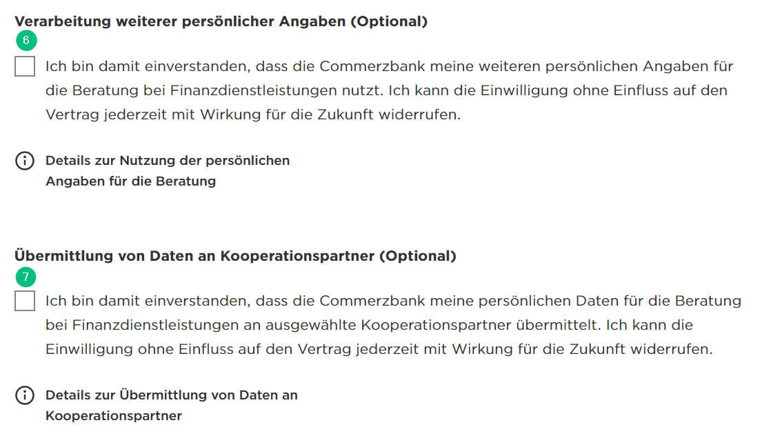 manual opening commerzbank account