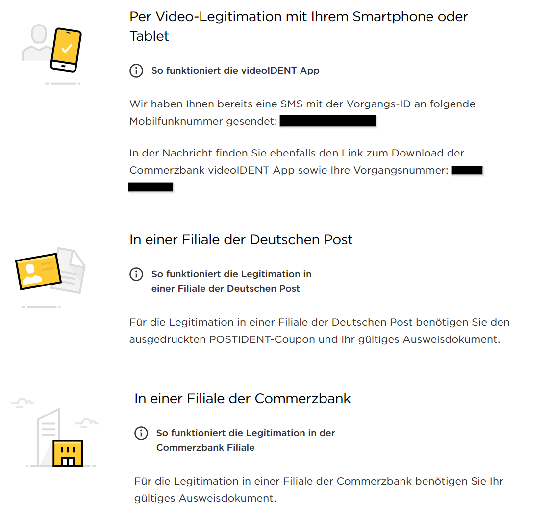 manual opening commerzbank account